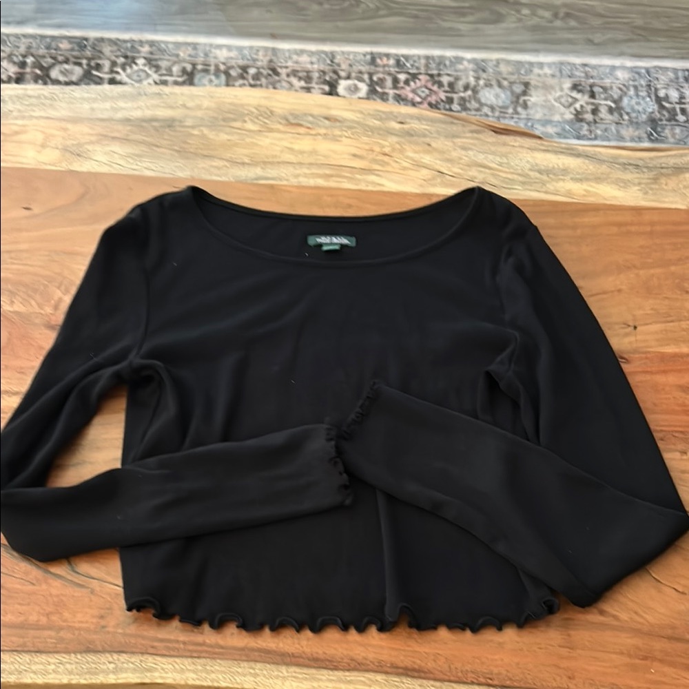 Wild Fable Black Crop Blouse